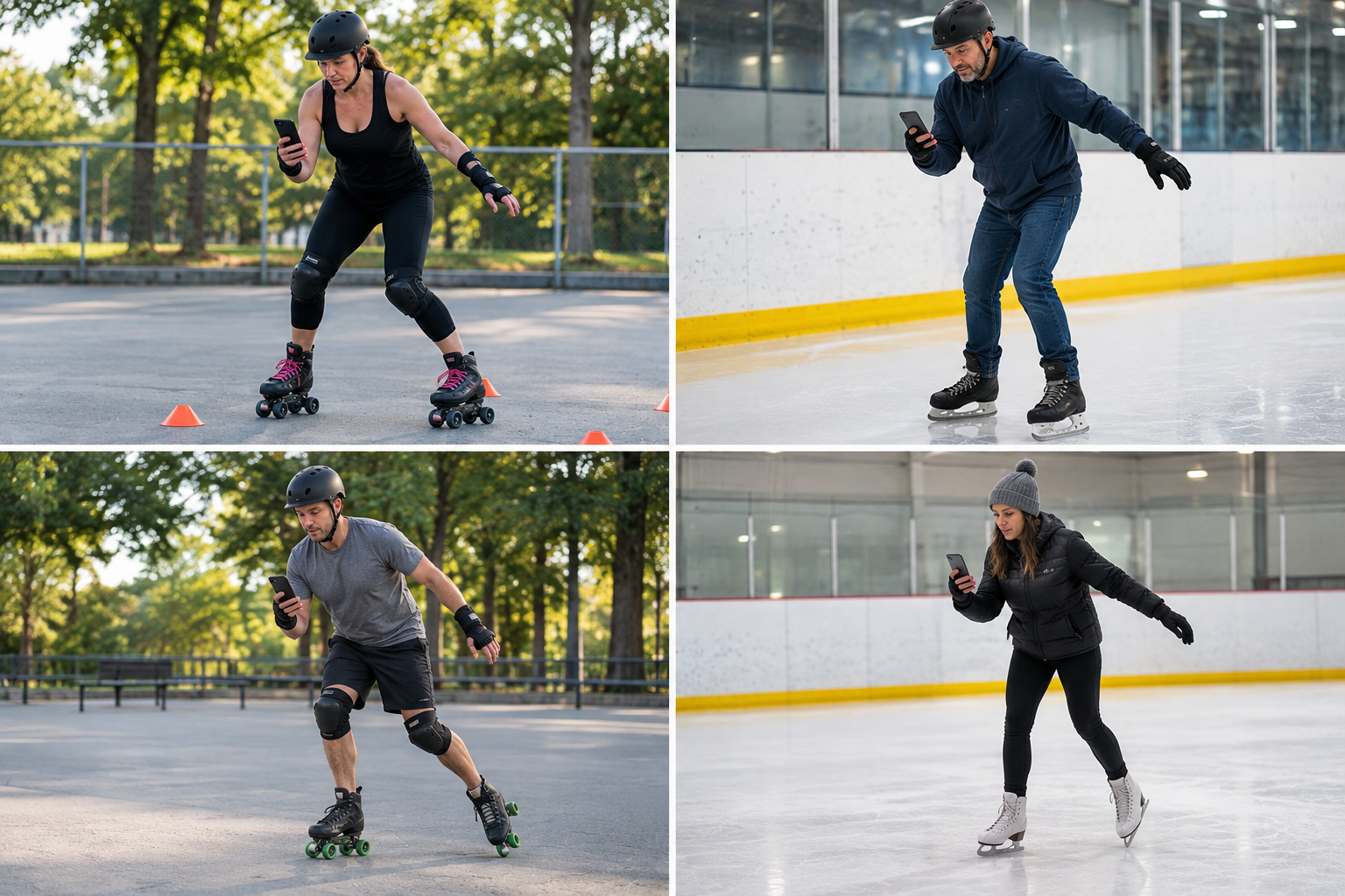 Adults learning to skate
